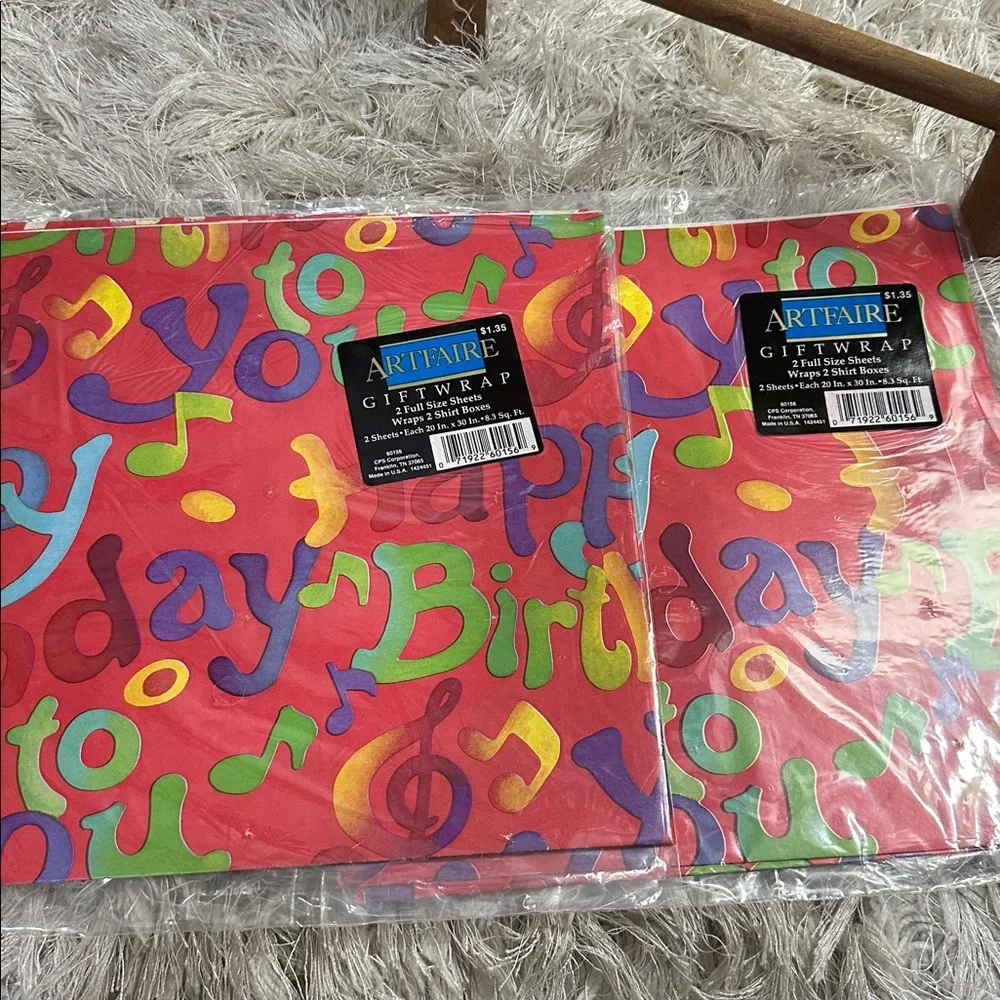 Lot Of 11 Packages Of Various Gift Wrap Wrapping Paper Sheets Vtg Retro 80’s 90s